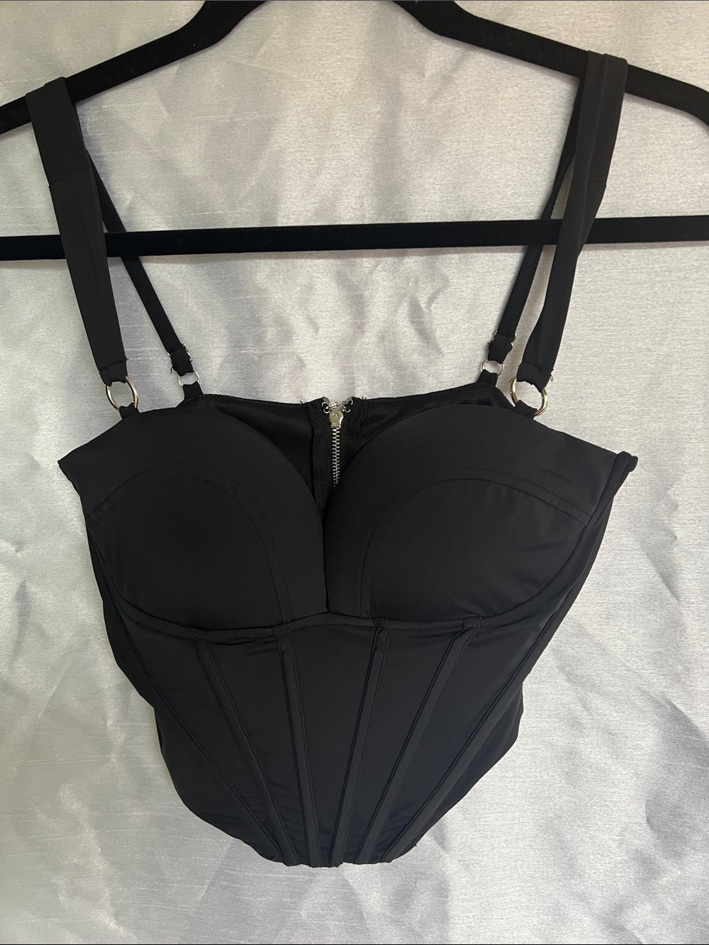 NWT Windsor Black Structured Bustier Corset Top adjustable straps